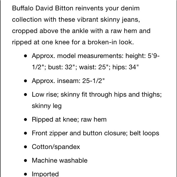 Buffalo David Bitton 30W pink ankle skinny jeans - Picture 4 of 8